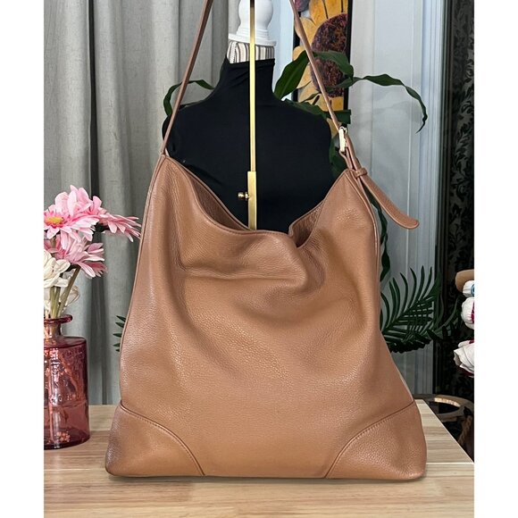 ♦️♦️ AUTHENTIC TORY BURCH VINTAGE CAMEL BROWN HOBO/SLOUCHY BAG ♦️♦️ - Picture 3 of 8